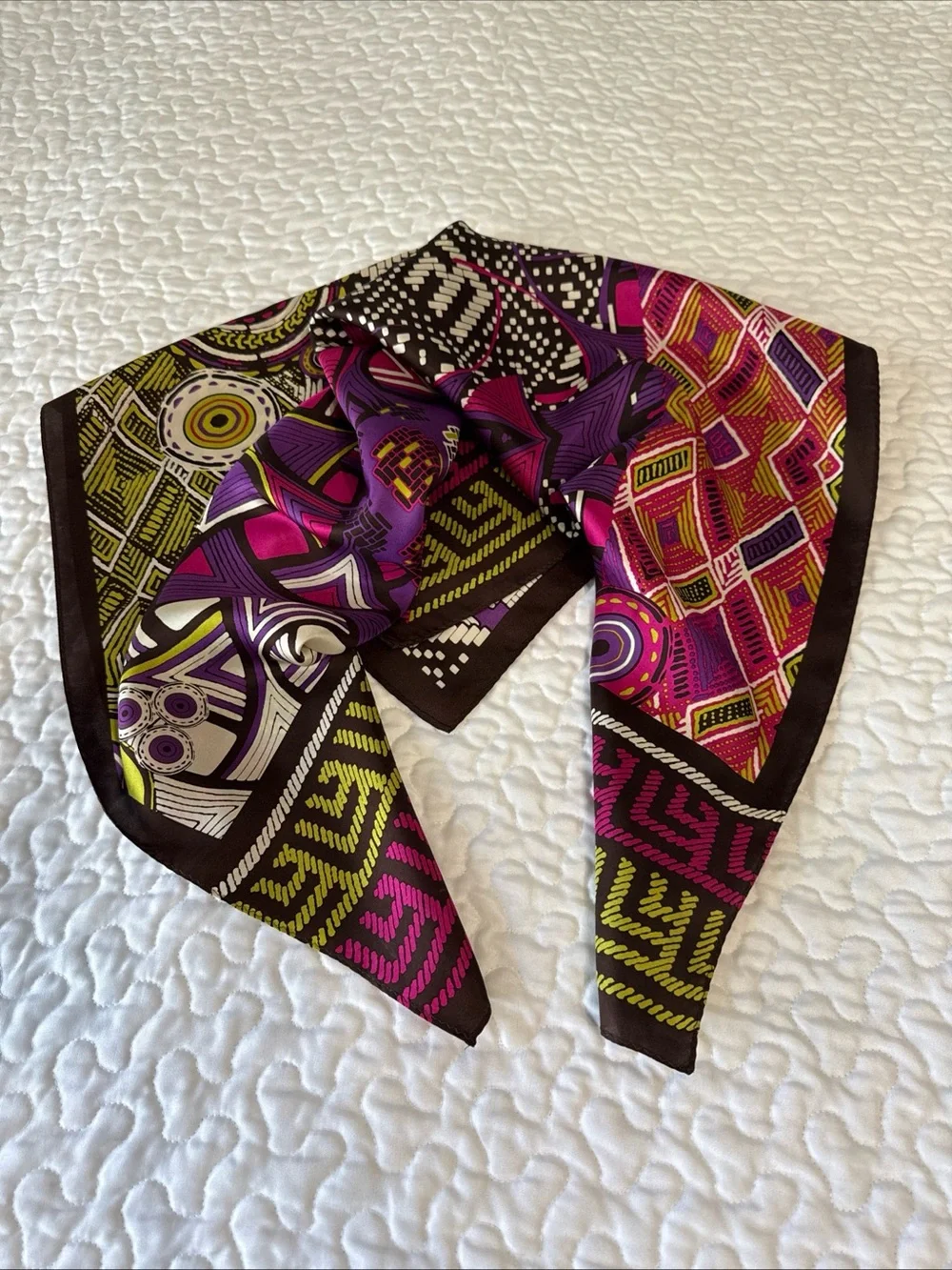 ADRIENNE LANDAU STUDIO Abstract Geo‎ Design Silk Scarf Square 35